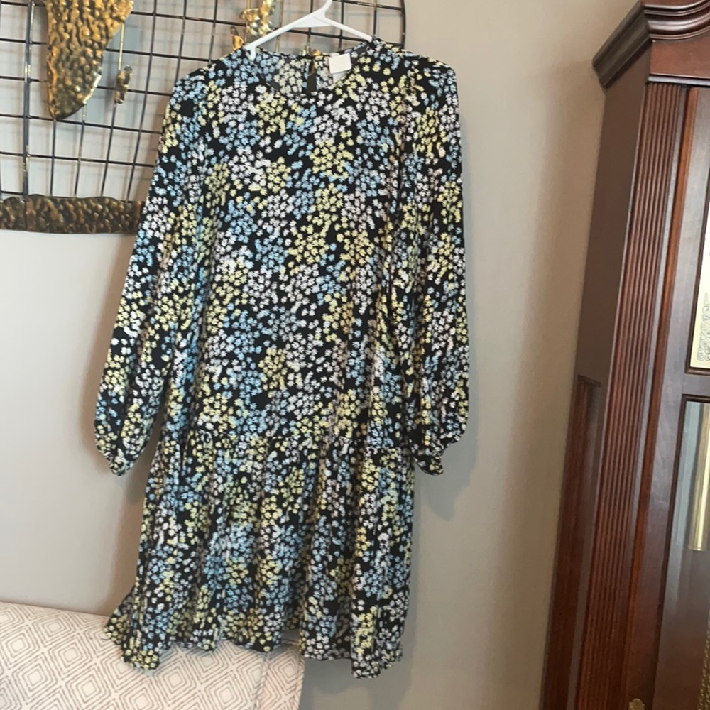 Long sleeved dropped waist dress